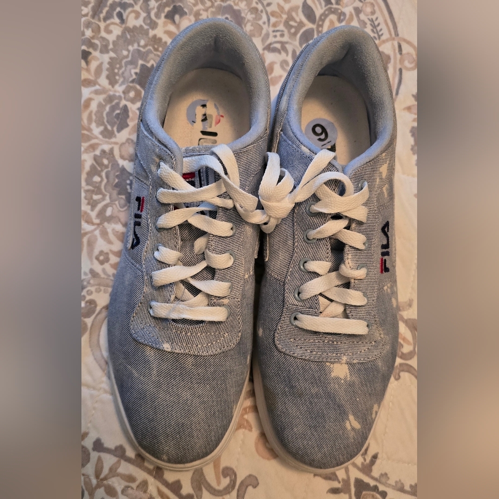 Fila Light Blue Denim Sneakers Mens 9